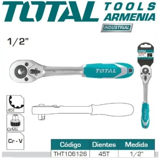 Ключ-трещотка 1/2"-260мм THT106126