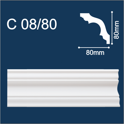 Плинтус Потолочный Solid C08/80 2м